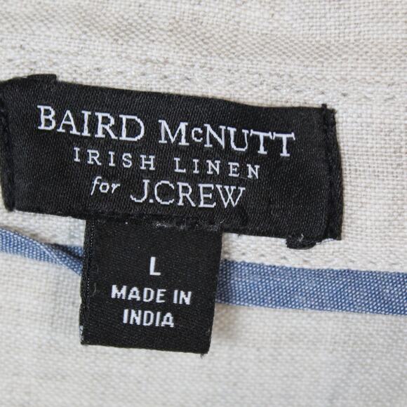 J Crew Baird McNutt Irish Linen Dress Womens Large Beige Button Front Neutral - Picture 5 of 6